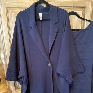 MarlaWynne Navy Blue Kimono Jacket and Shell in 3x